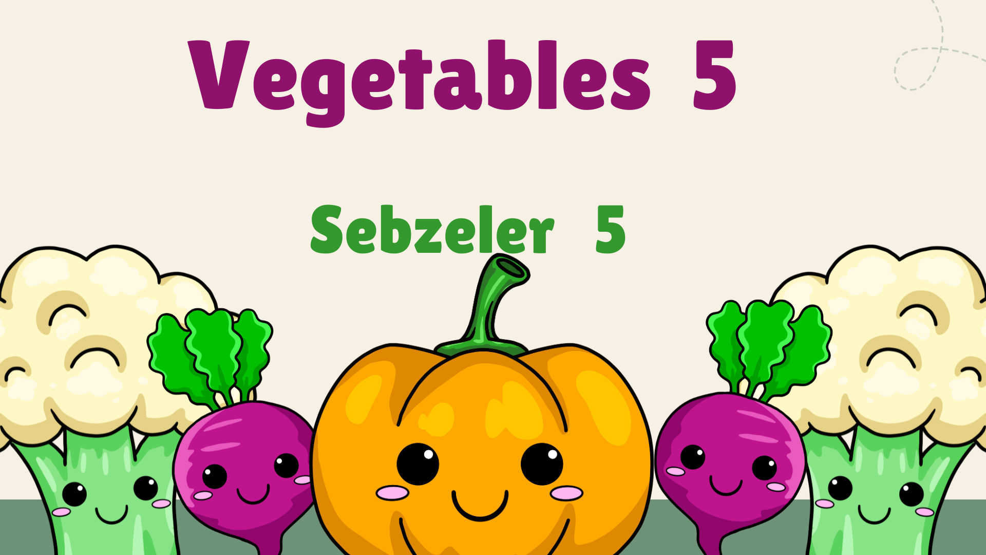 �ngilizce Sebzeler 5 Vegetables