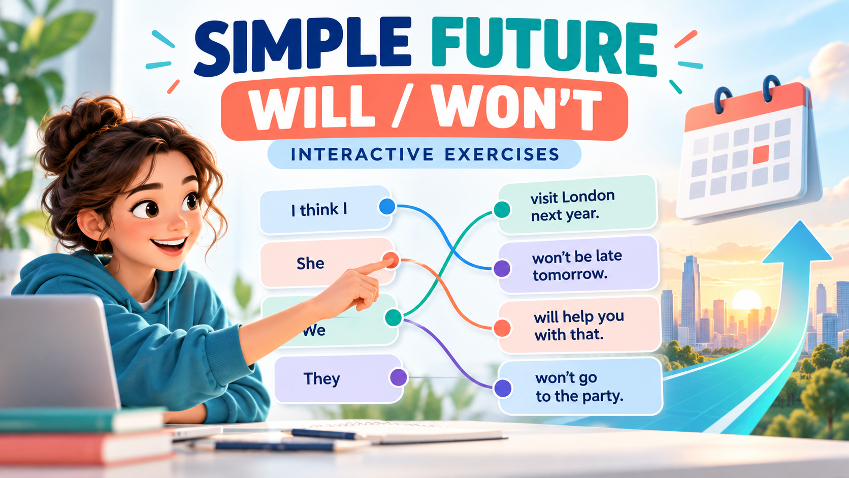 Simple Future Tense (Will / Wont) Al��t�rmalar� � �nteraktif E�le�tirme Testleri