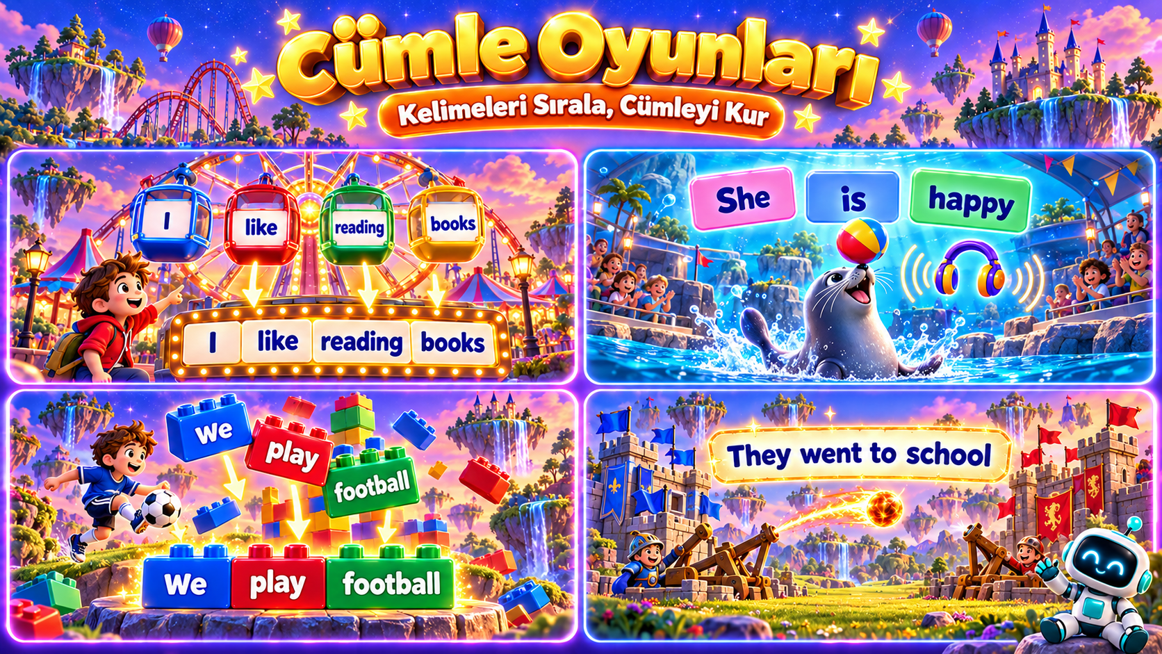 C�MLE OYUNLARI: KEL�MELER� SIRALA, �NG�L�ZCE C�MLE KUR