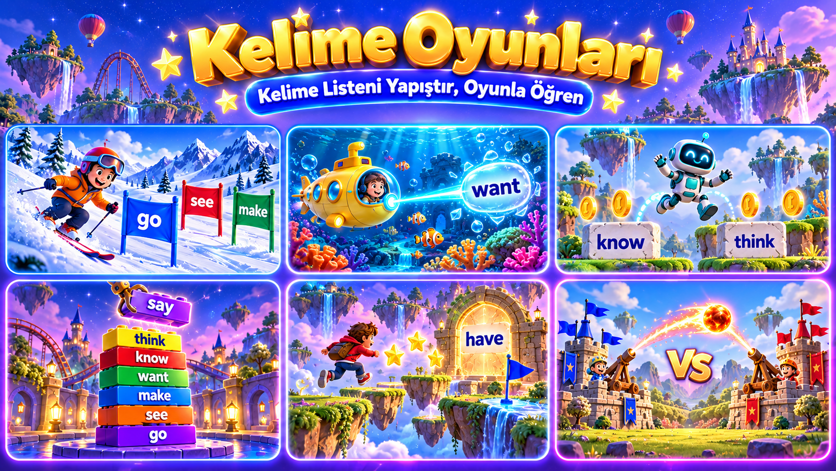 KEL�ME OYUNLARI: KEND� L�STENLE OYNA, �NG�L�ZCE KEL�ME ��REN