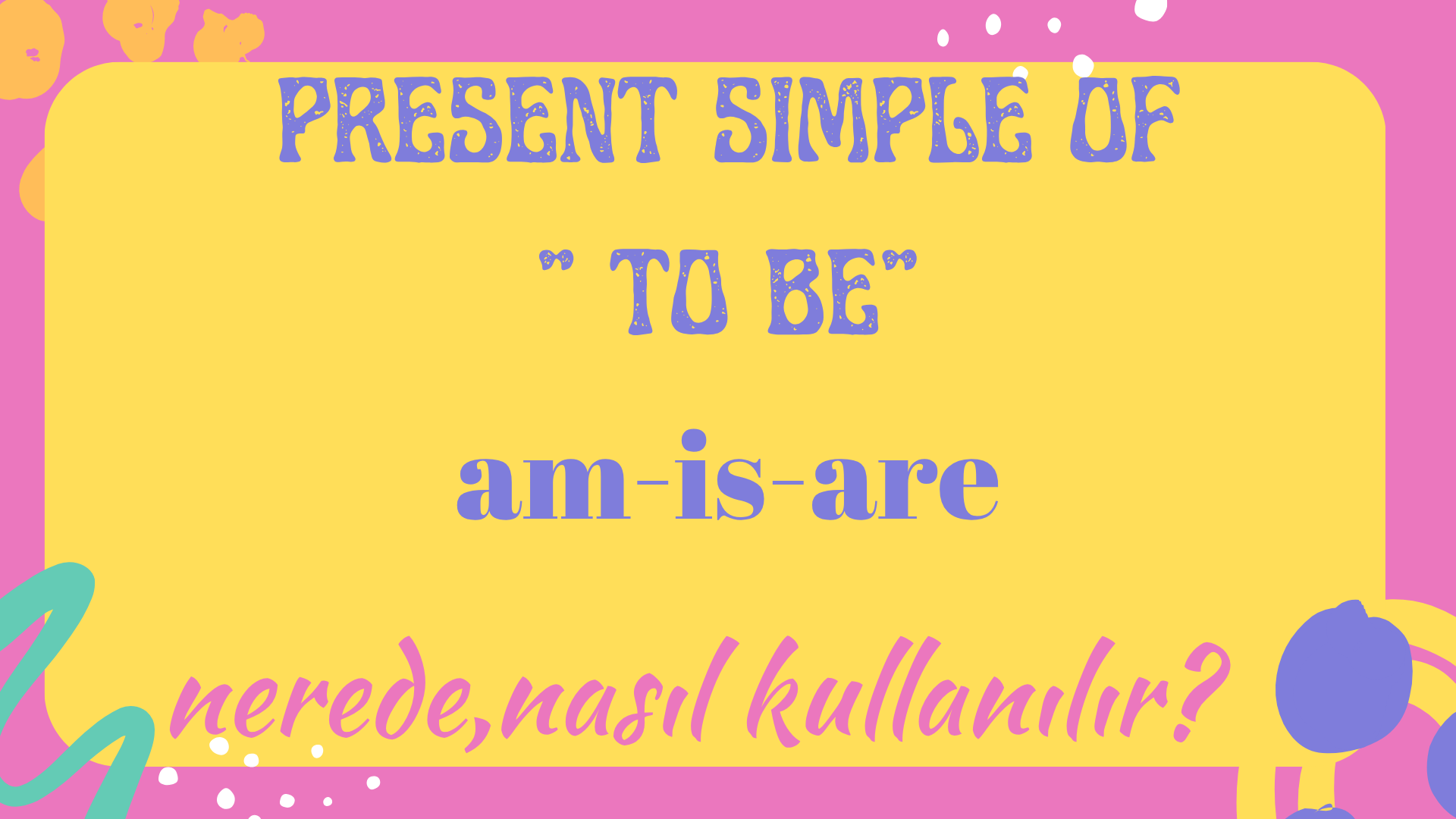 Simple Present Tense of to be (am-is-are)